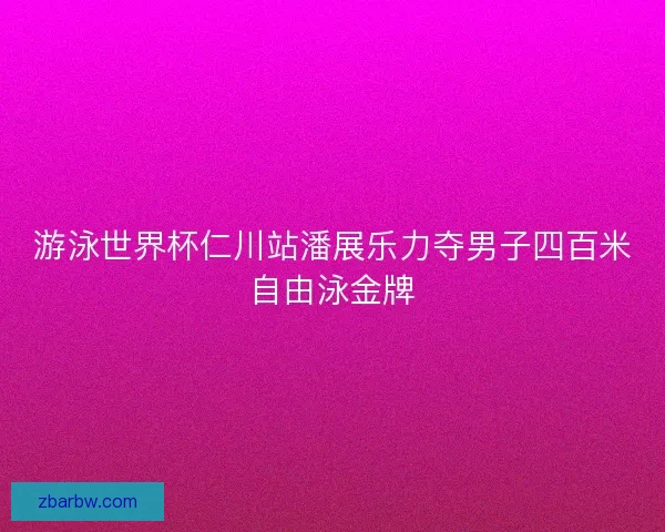 游泳世界杯仁川站潘展乐力夺男子四百米自由泳金牌 游泳世界杯仁川站潘展乐力夺男子四百米自由泳金牌